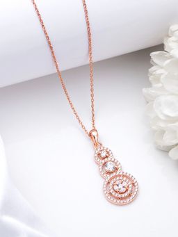 Zavya - Breathtaking Circles Rose Gold Plated 925 Sterling Silver Necklace