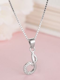 Zavya - Rhythmic Radiance CZ Rhodium-Plated 925 Sterling Silver CZ Necklace