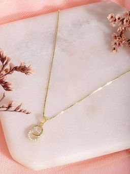 Zavya - Gilded Orbit CZ Gold-Plated 925 Sterling Silver Necklace