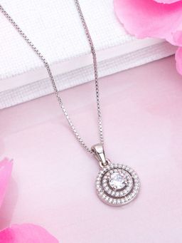 Zavya - Eternal Circles Rhodium-Plated 925 Sterling Silver Necklace