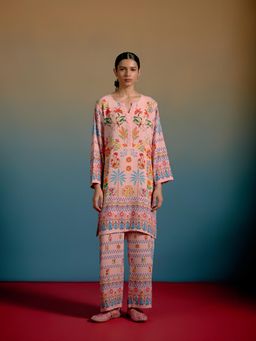 Shetab Kazmi - Fleur Printed Pink Co-Ord Set