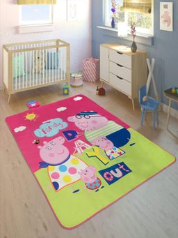 Saral Home - Peppa Pig Printed Microfiber Picnic Mat-125X150Cm-4X5 Ft-Pink