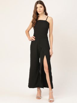 Dodo & Moa - Women Black Polyester Solid Jumpsuit