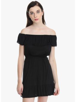 Dodo & Moa - Women Black Polyester Solid Mini Dress