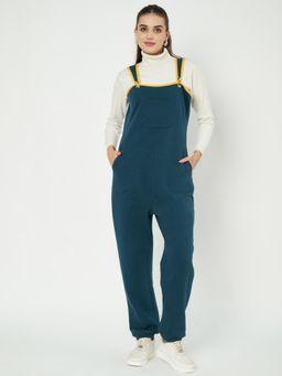 BRINNS - Teal Women Shoulder Straps Winter Dungaree