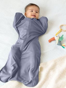 Cocoon Care - Organic Bamboo Swaddle Up Sleep Pod for Baby Boys & Girls, Granite Blue (3-6 Months)