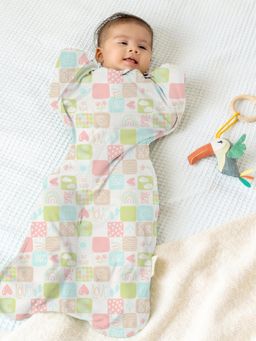 Cocoon Care - Organic Bamboo Swaddle Up Sleep Pod for Baby Boys & Girls, Love Print (3-6 Months)