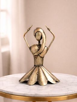 Golden Peacock - Gold-Toned Handcrafted Dancing Doll Wall Hanging Decor