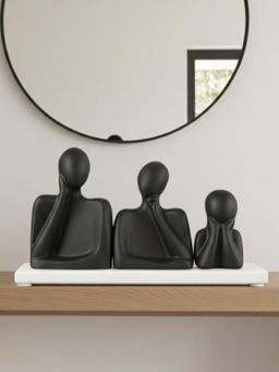 Homearte - Abstract Trio Harmony Sculpture Marble Base