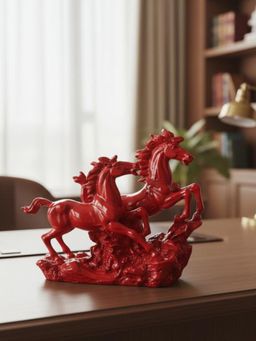 Homearte - Victory Running Horses Figurine Red