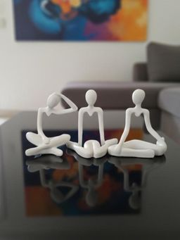 Homearte - Yoga Pose Meditation Statues Set Of 3 White