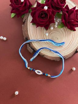 Digital Dress Room - Beautiful Designer Blue Evil Eye Rakhi Beads Thread Rakhi