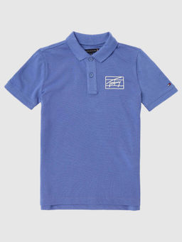 Tommy Hilfiger - Boys Blue Logo Regular Fit Cotton Polo T-Shirt