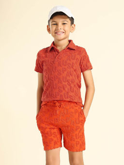 U.S. POLO ASSN. - Boys Rust Brand Appliqued Regular Fit Polo T-Shirt