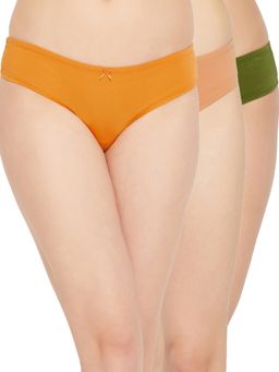 Clovia - Cotton Spandex Low Waist Outer Elastic Thong Panty (Pack of 3)