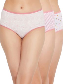 Clovia - Cotton Spandex High Waist Outer Elastic Hipster Panty (Pack of 3)