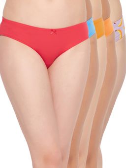 Clovia - Cotton Spandex Low Waist Outer Elastic Bikini Panty (Pack of 5)