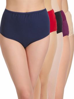 Clovia - Cotton Spandex High Waist Outer Elastic Hipster Panty (Pack of 5)