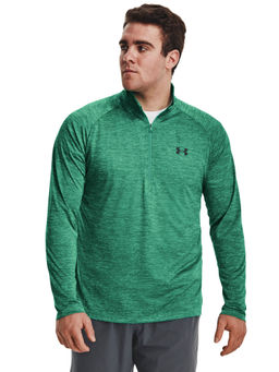 Under Armour - Men Tech 2.0 1/2 Zip Long Sleeves T-Shirt - Green