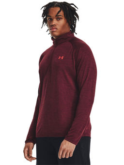 Under Armour - Men Tech Half Zip Long Sleeve T-Shirt - Maroon