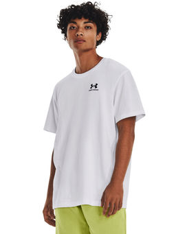 Under Armour - Men M Logo Embroidered Heavyweight Short Sleeve T-Shirt - White