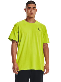 Under Armour - Men M Logo Embroidered Heavyweight Short Sleeve T-Shirt - Green