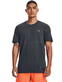 Under Armour - Men Rush Seamless Legacy Short Sleeve T-Shirt - Grey