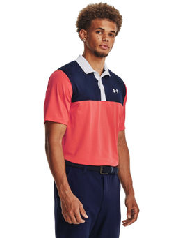 Under Armour - Men Performance 3.0 Colorblock Polo T-Shirt - Coral