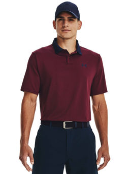 Under Armour - Men Performance 3.0 Stripe Polo T-Shirt - Maroon