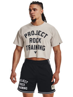 Under Armour - Men Project Rock Heavyweight Stay Hungry Cutoff T Shirt - Grey