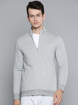 Alcis - Men Grey Melange Solid Sweatshirt