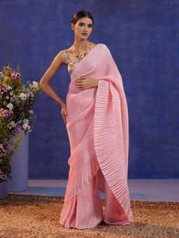 Gajra Gang - Modern Route Pink Pleated Saree