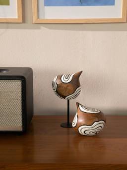 Freedom Tree - Onion Duo Abstract Handcrafted Walnut Mango Wood Table Accent (Pack of 2)