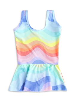 Cukoo - Girls Multicolor Rainbow Print Swimdress