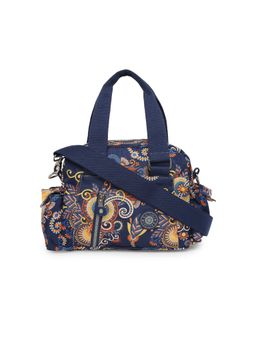Baomi - Crinkle Range Blue & Yellow Floral Color Soft Case Nylon Hand Bag - Ba-9174021019