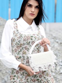 Odette - White Embellished Clutch Bag