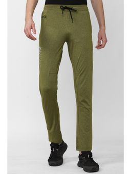 Peter England - Men Olive Textured Casual Track Pants