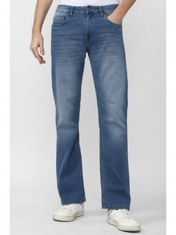Peter England - Men Blue Mid Wash Regular Fit Jeans
