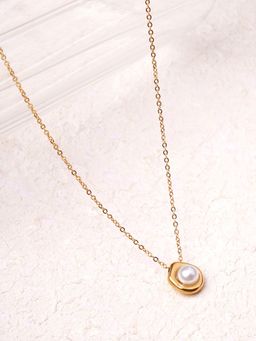 Palmonas - Solo Sparkle Pearl Drop Necklace for Women - Waterproof and Anti-Tarnish