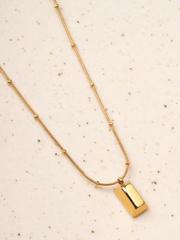 Palmonas - Minimalist Gold Barrel Pendant Necklace for Women - Waterproof and Anti-Tarnish