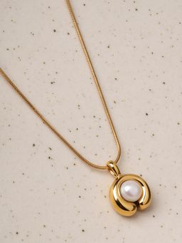 Palmonas - Golden Orb Pearl Necklace for Women - Waterproof and Anti-Tarnish