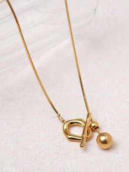 Palmonas - Golden Twirl Pendant Necklace for Women - Waterproof and Anti-Tarnish