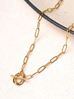 Palmonas - Lock and Bar Charm Necklace for Women - Waterproof and Anti-Tarnish