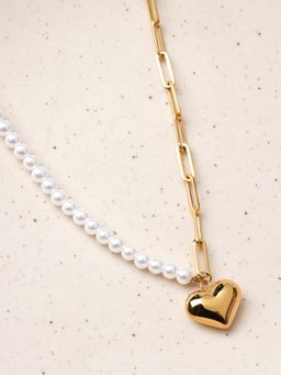 Palmonas - Eternal Love Pearl Pendant Necklace for Women - Waterproof and Anti-Tarnish