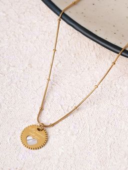 Palmonas - Engraved Coin Heart Pendant for Women - Waterproof and Anti-Tarnish