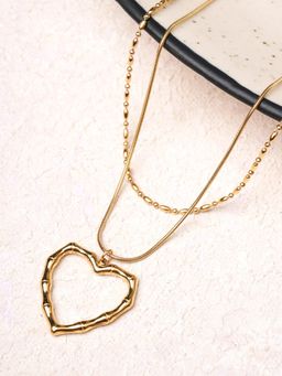 Palmonas - Double Heart Outline Layered Chain for Women - Waterproof and Anti-Tarnish