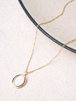 Palmonas - Classic Gold Round Pendant for Women - Waterproof and Anti-Tarnish