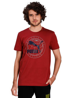 Puma - Maroon Graphic T-Shirt