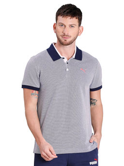 Puma - White Self Design Polo T-Shirt