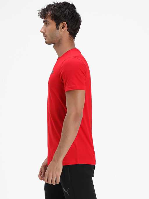 Buy PUMA x Dream11 Cotton Roundneck Men's Logo Graphic Red T-shirt